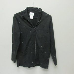 The Quacker Factory Black zip-up Sweater